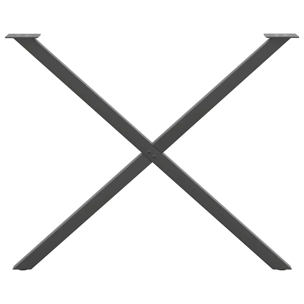 vidaXL Gambe per tavolo da pranzo a forma di X 2 pz Antracite 90x(72-73) cm Acciaio