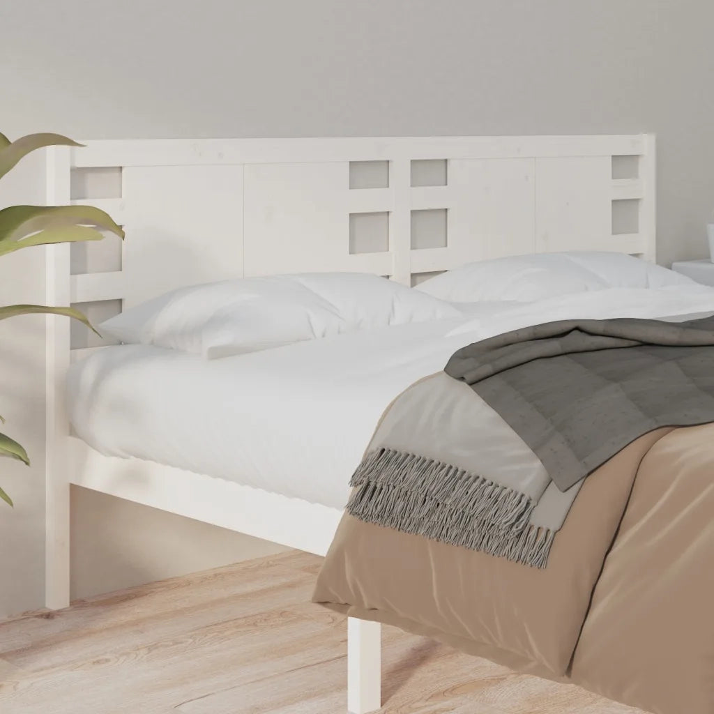 Testiera per Letto-Testata-Testiera Decorativa Bianca 126x4x100cm in Legno Massello di Pino 194002