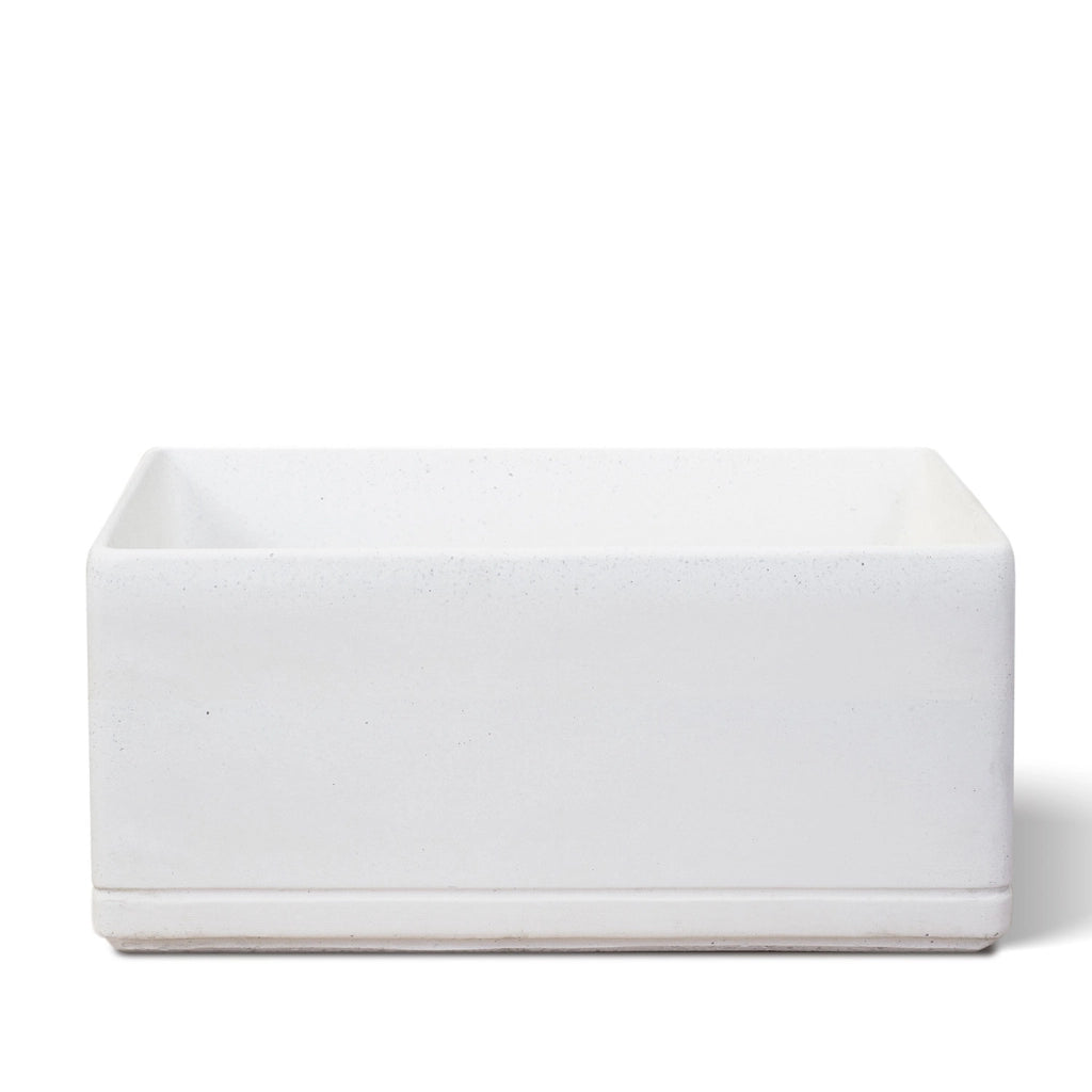 Lavello da Giardino Senza Rubinetto 45x30x20 cm in Cemento e Granulati di Marmo Rodi Bianco