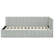 vidaXL Cornice del letto ad angolo Grigio chiaro 90 x 200 cm Velluto