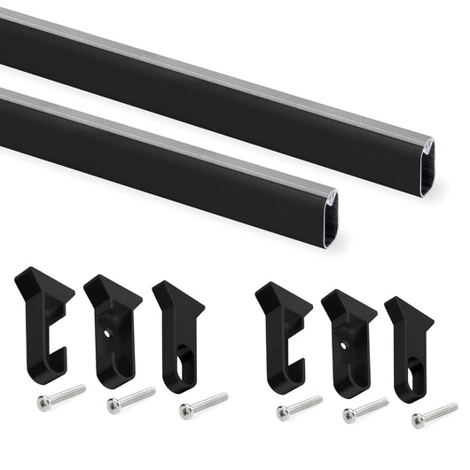 Set 2 Barre Appendiabiti per Armadio 115 cm in Alluminio Emuca Nero