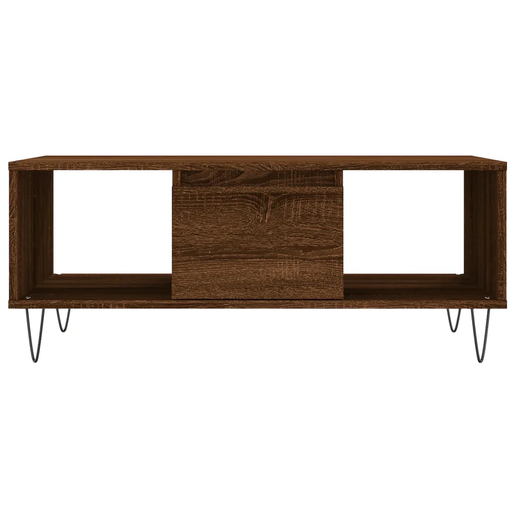 Tavolino da Salotto-Tavolino da soggiorno-Tavolo Rovere Marrone 90x50x36,5 cm in Multistrato 232810