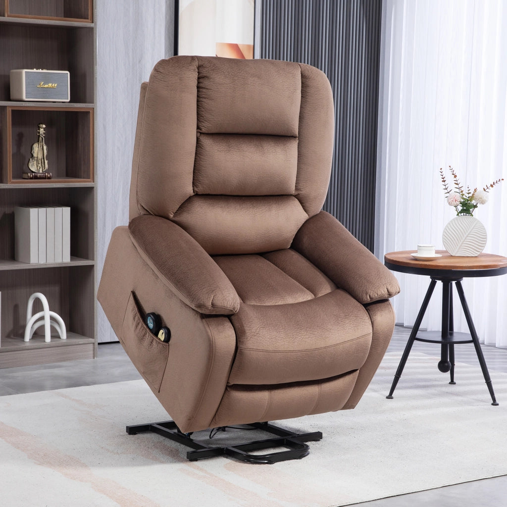 Poltrona Reclinabile Elettrica Massaggiante ¨C Zephmum ¨C Marrone 90x93x110 cm