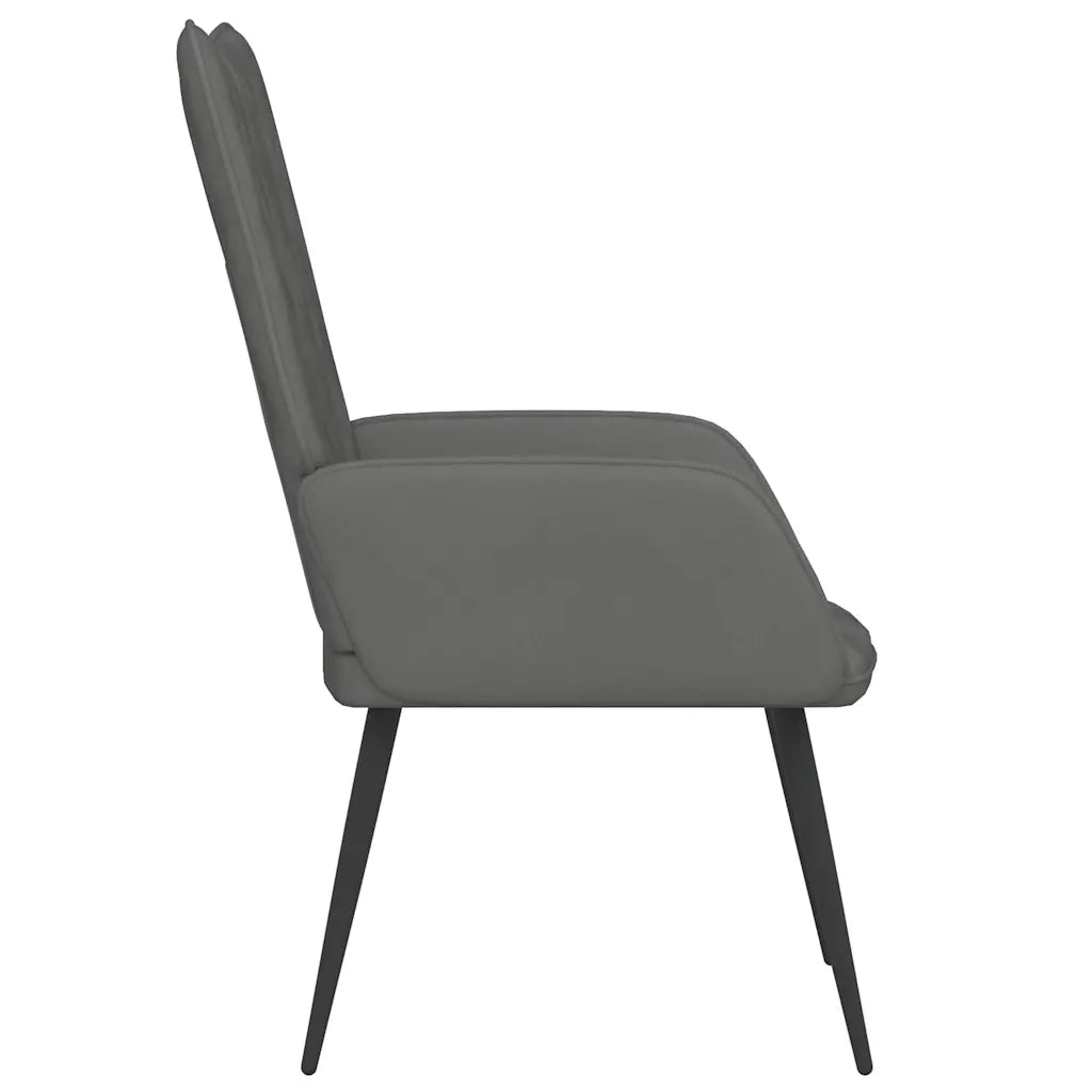 vida XL Poltrona Relax Grigio Scuro in Velluto