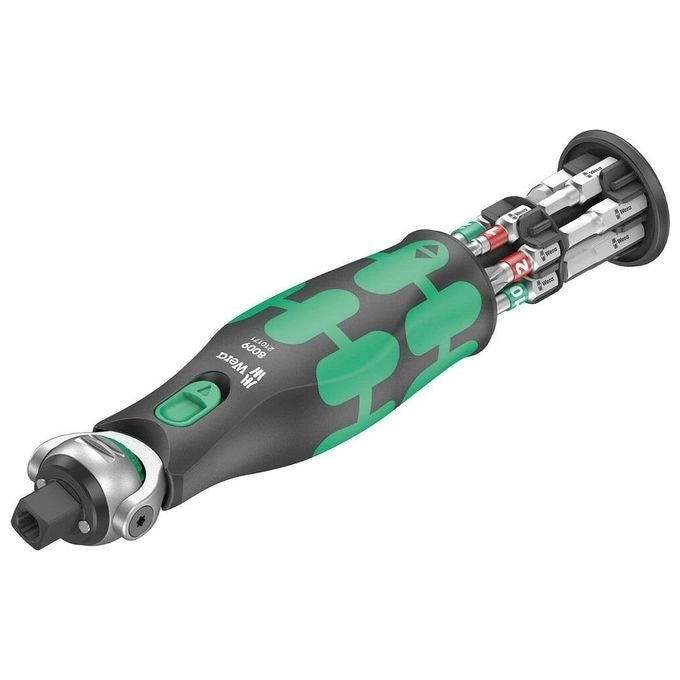 Wera 05004282001 Zyklop Pocket Set Chiave a Cricchetto 13 Pezzi con 12 Bit e Magnete Integrato Colore Nero Verde