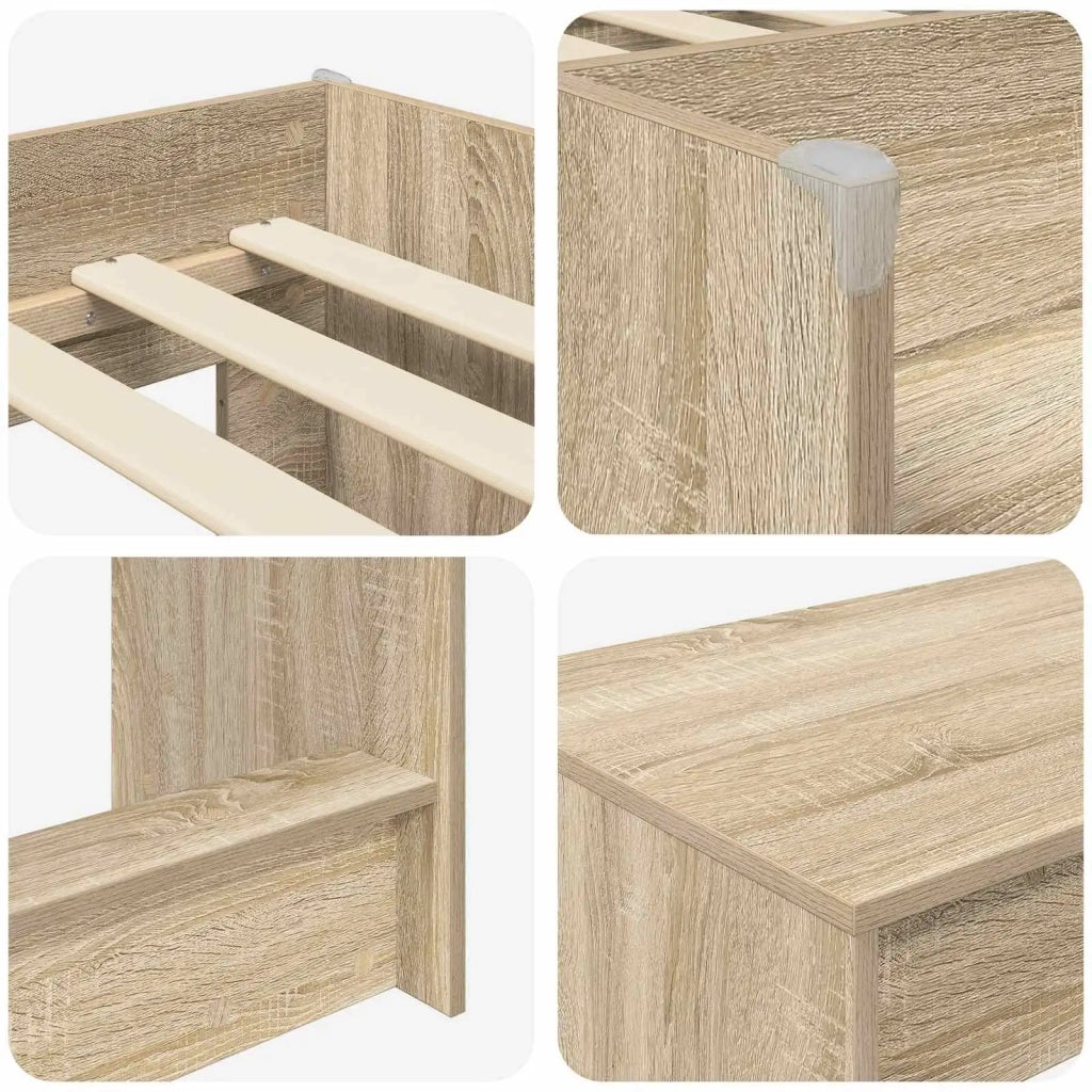 Letto alto per bambini con scrivania 2 pz Rovere Sonoma 3423480