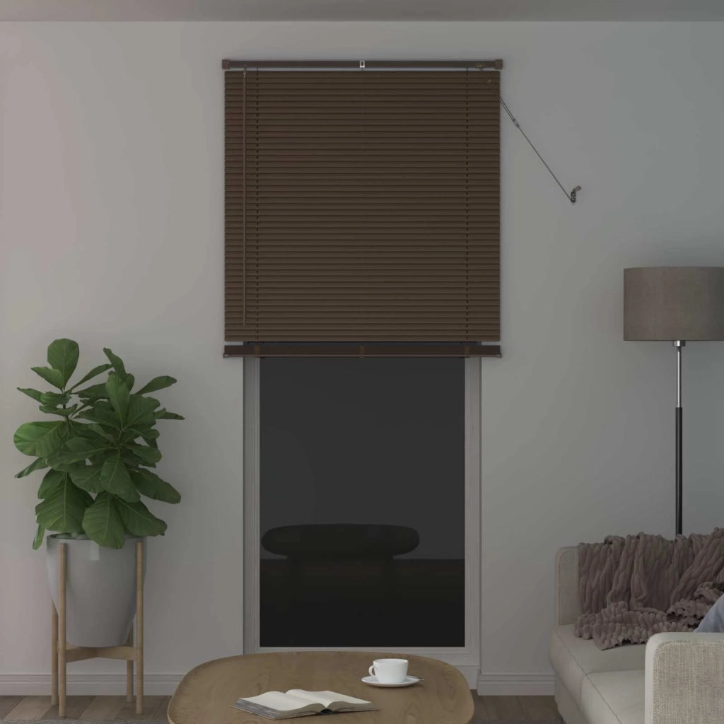 Tenda Veneziana Marrone Scuro con Motivo 213 x 90 cm PVC 42003802