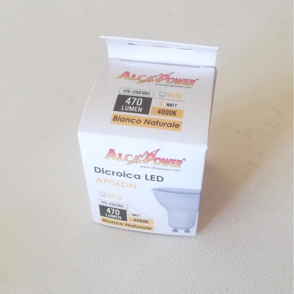 Alca power gu10 6w 230v 470lm 4000k lampada dicroica a led
