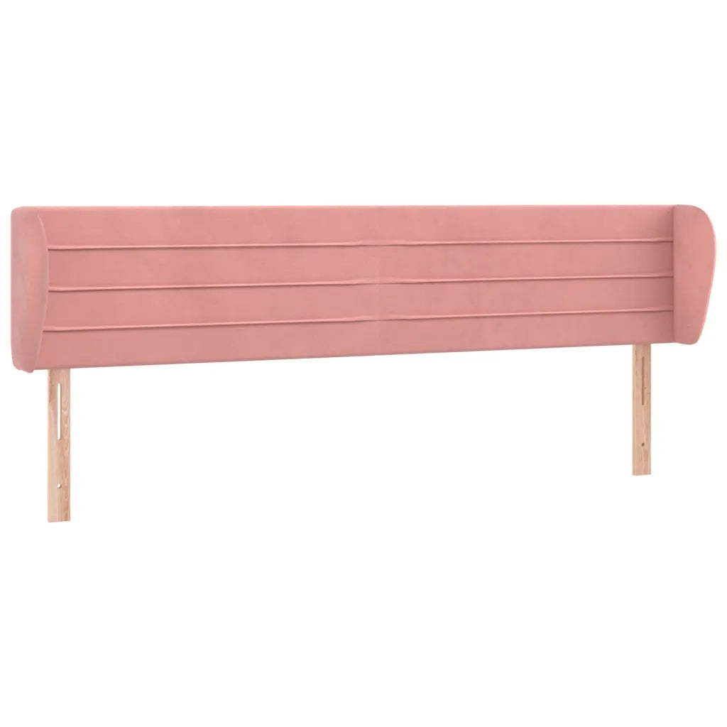 Testiera ad Orecchio-Testata con Orecchie Rosa 163x23x78/88 cm in Velluto 543258