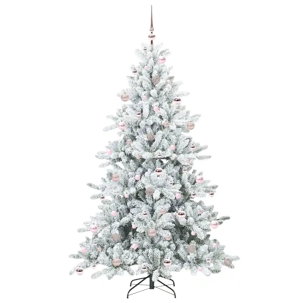 Albero di Natale | Decorazioni natalizie Artificiale con Rami Pieghevoli Bianco 210 cm