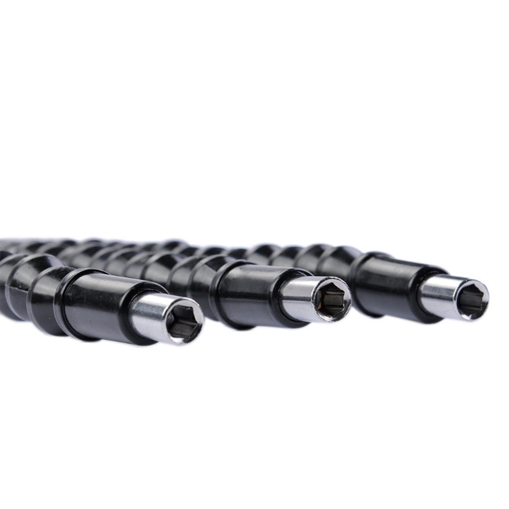 Trade Shop - Estensore Trapano Cacciavite Ad Angolo 90° Snake Bit Flessibile Prolunga 2 Pz -