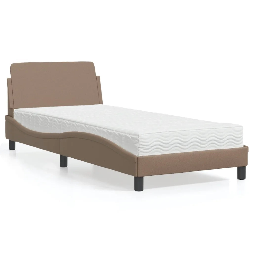 Letto con Materasso Dover Cappuccino 80x200 cm Similpelle 3208301