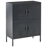 Credenza in ferro nero a 4 ante per documenti da casa