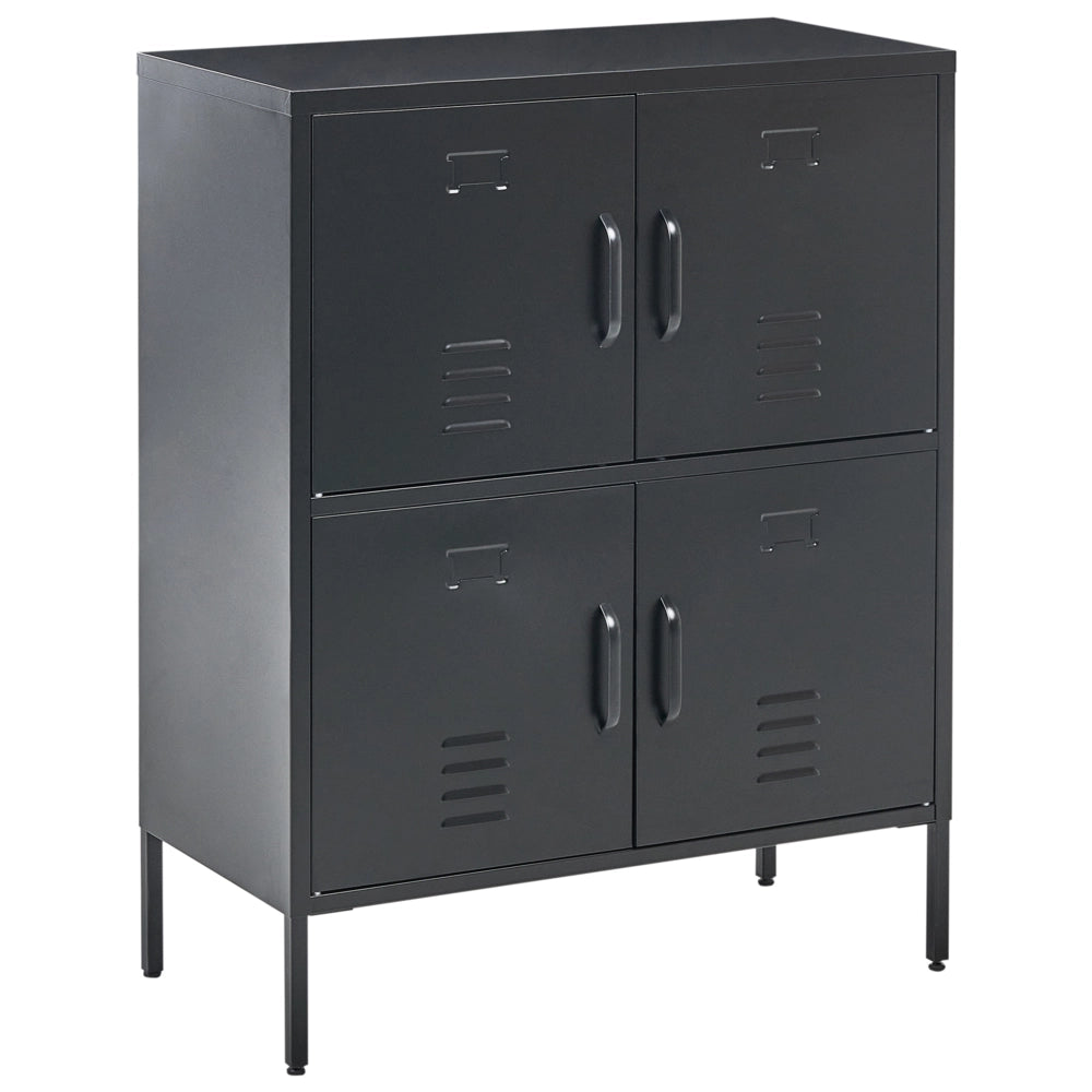 Credenza in ferro nero a 4 ante per documenti da casa