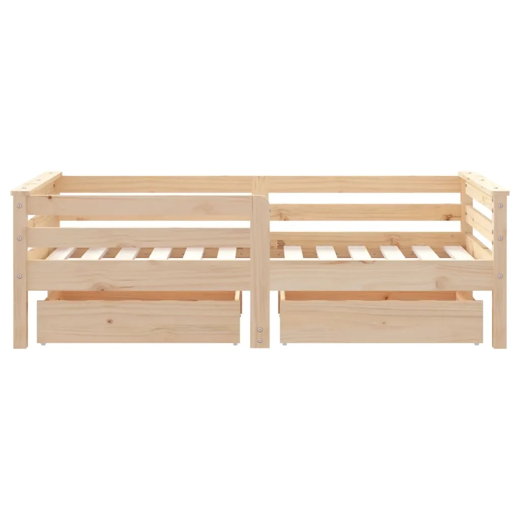 Giroletto Bambini con Cassetti 70x140 cm Legno Massello di Pino
