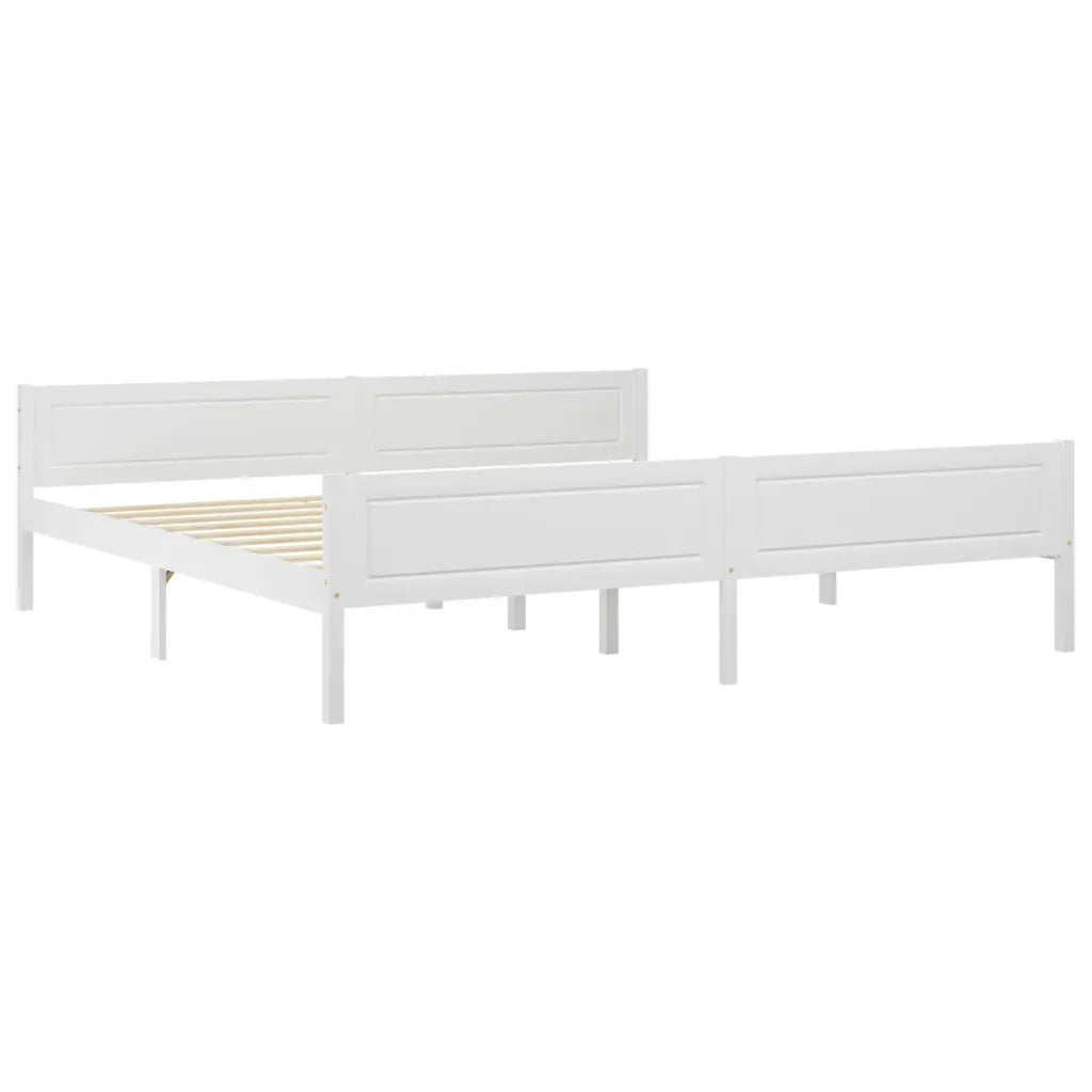 Giroletto-Struttura Letto Bianco in Legno Massello di Pino 200x200 cm 688130