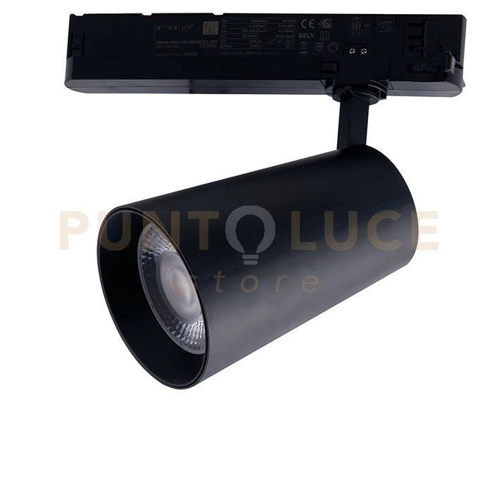 FARO BINARIO LED KONE NERO IN ALLUMINIO 30W 3860LM 4000K 24,5X15X10 CM.