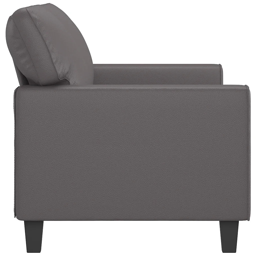 Divano a 2 Posti Grigio 140 cm in Similpelle