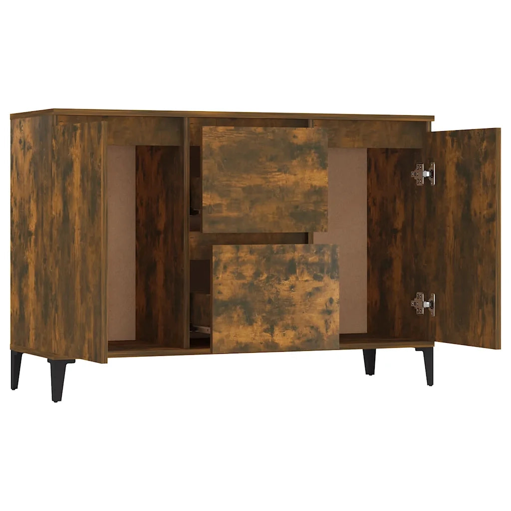 Credenza Rovere Fumo 102x35x70 cm in Legno Multistrato 815165