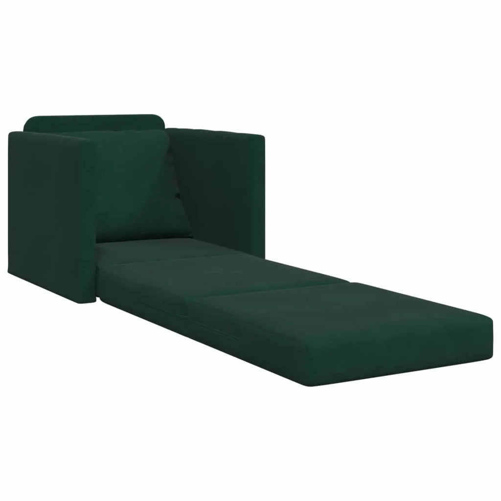 Divano letto | Sof¨¤ letto | Letto singolo Verde Scuro 74 x 77 x 81 cm Velluto