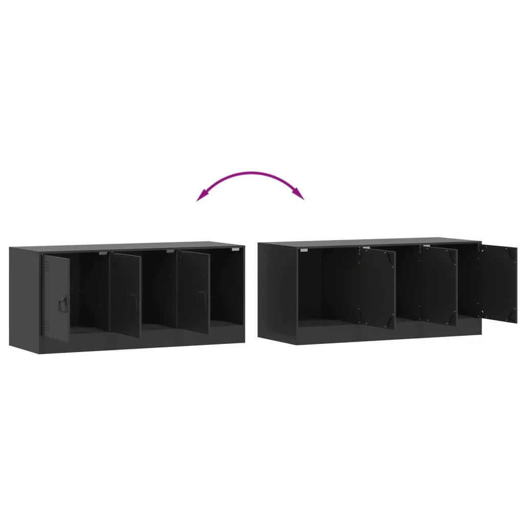 Mobile TV multimediale mensola TV credenza TV per sala da pranzo soggiorno camera da letto 99 x 39 x 44 cm acciaio nero 02_0026370