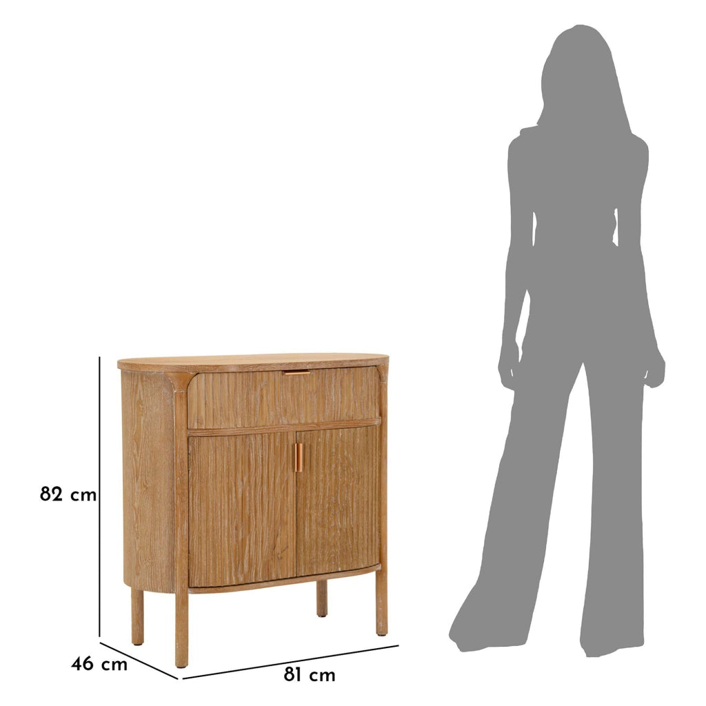 Madia Falomo, Credenza un Cassetto, 81x46x82h cm Marrone Ciliegio