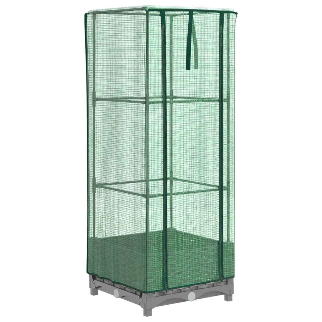 Fioriere | Cassetta per fiori | Letto Rialzato con Copertura Serra Effetto Rattan 40x40x123 cm