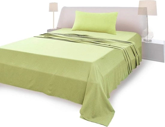 Set di lenzuola in cotone 100% per una persona, lenzuolo singolo 90 x 200 cm, copripiuma 160 x 280 cm, 1 cuscino 50 x 80 cm, colore lattiginoso