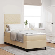 Letto a molle con materasso con led Crema 80 x 200 cm Tessuto 3342905