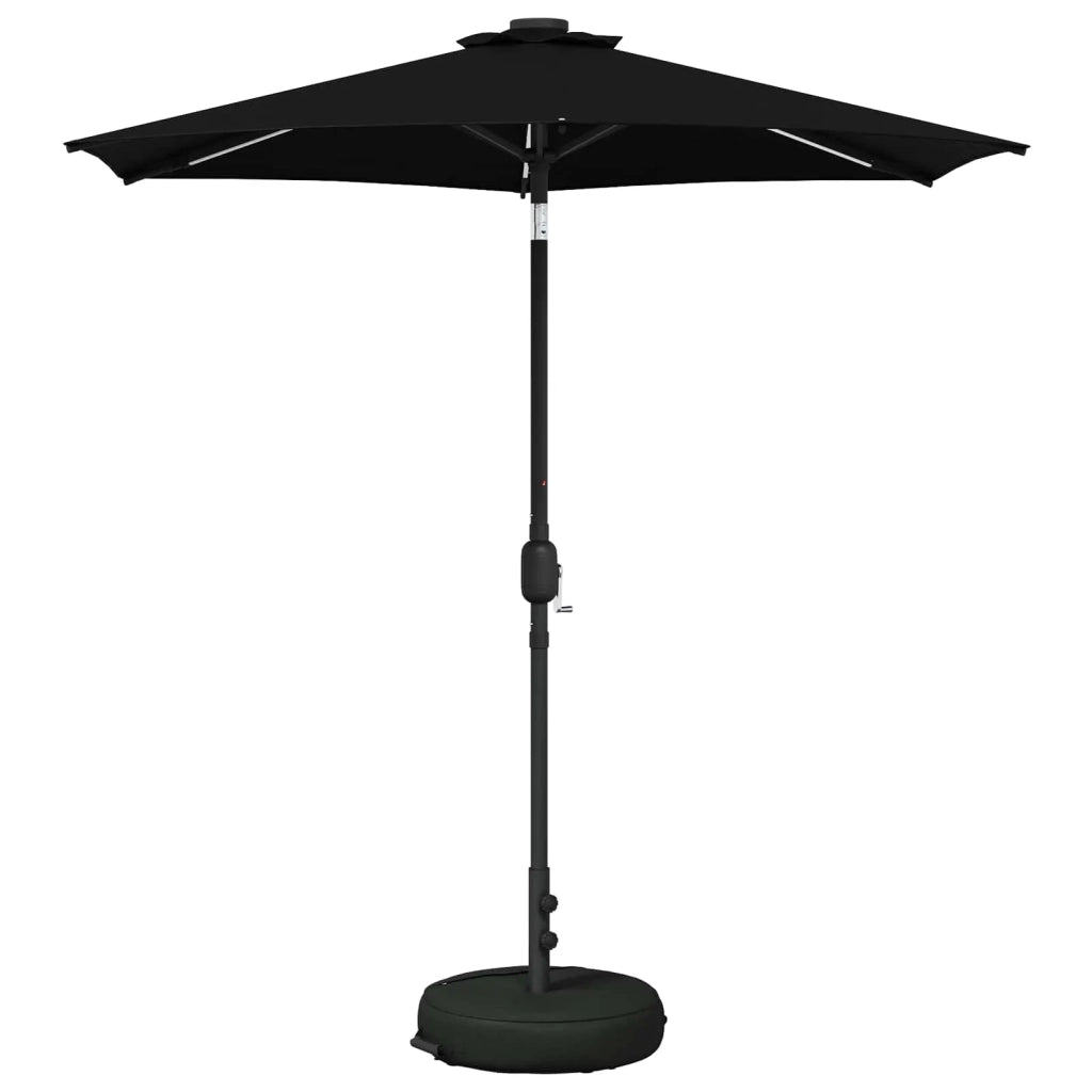 Parasol da Giardino con Luci LED 230 x 230 cm Poliestere Nero 42036254