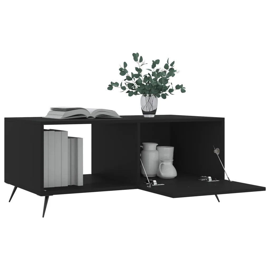 Tavolino da Salotto Nero 90x50x40 cm in Legno Multistrato 829181