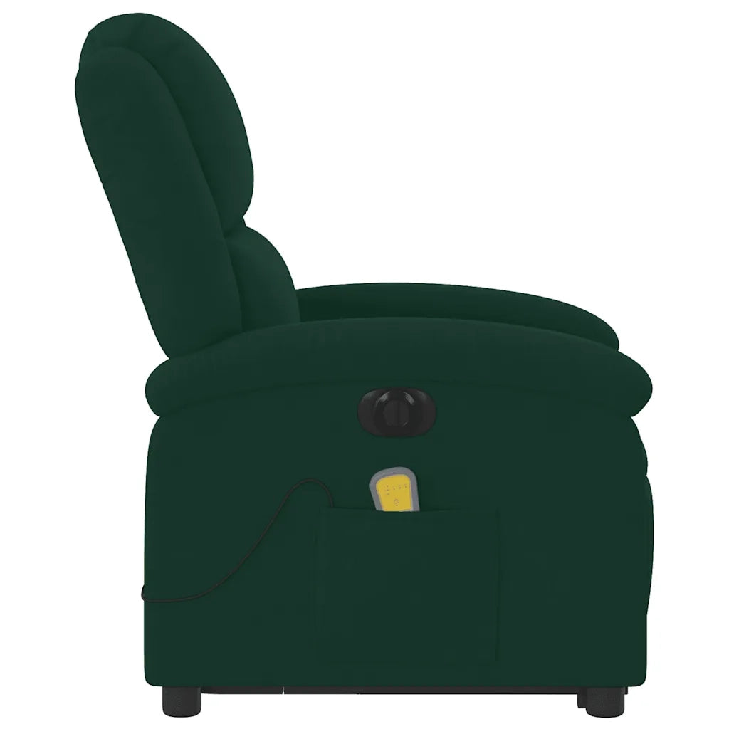 Poltrona Alzapersona Massaggiante Elettrica Verde Scuro Velluto 3204335