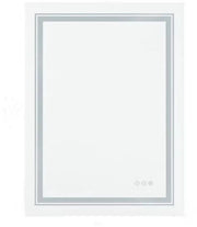Specchio LED RGB per bagno rettangolare - Specchio per trucco idrorepellente - Montaggio sulla parete e illuminazione anti-mist antifurto - 60x80cm