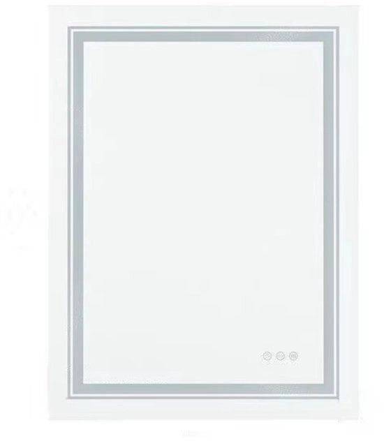 Specchio LED RGB per bagno rettangolare - Specchio per trucco idrorepellente - Montaggio sulla parete e illuminazione anti-mist antifurto - 60x80cm