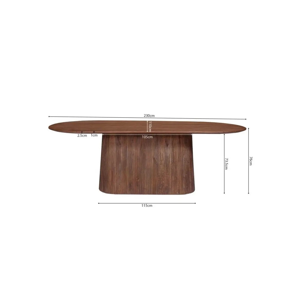 Collezione tavolo RIMBAUD effetto legno marrone chiaro lunghezza 230 cm