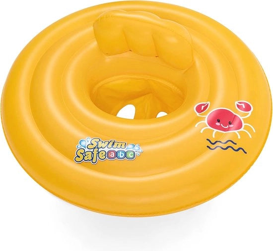 Bambino Cinturone da Nuoto 0 a 12 mesi - Esperienza da Nuoto Comoda - Sicurezza con 4 Camere d'Aria - Giallo