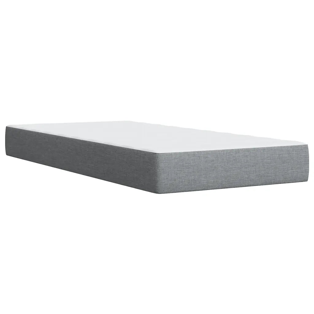 Letto singolo | Letto per adulti | Giroletto a Molle con Materasso Grigio Chiaro 90x190 cm Tessuto
