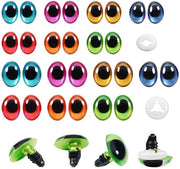 Accessori di sicurezza 12mm/18mm - 28 pezzi - Plastica - Accessori per bambole Amigurumi/Occhi - 7 colori - Per bambole di artigianato
