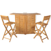 Set da Bistrot 3 pz con Sedie Pieghevoli in Massello di Teak 43805