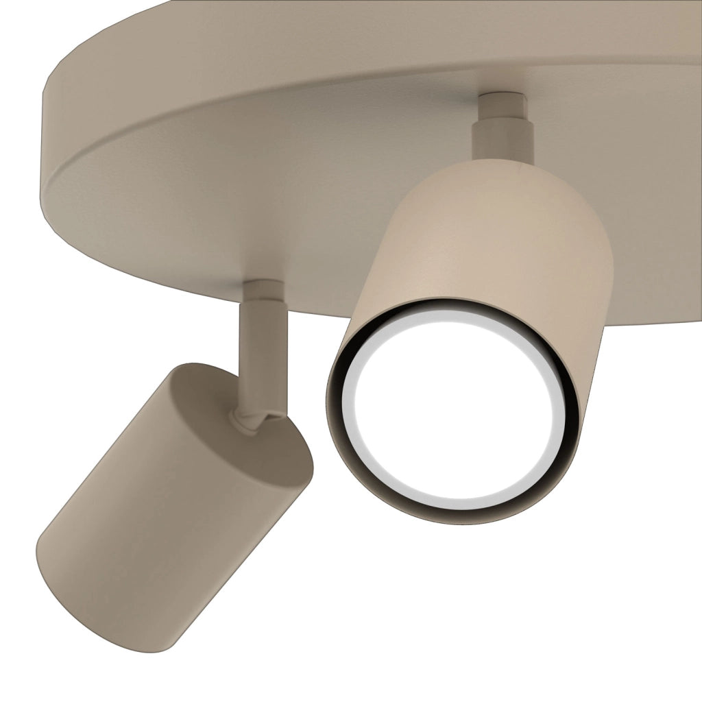 Plafoniera Fun 3 faretti beige GU10 acciaio Luminex