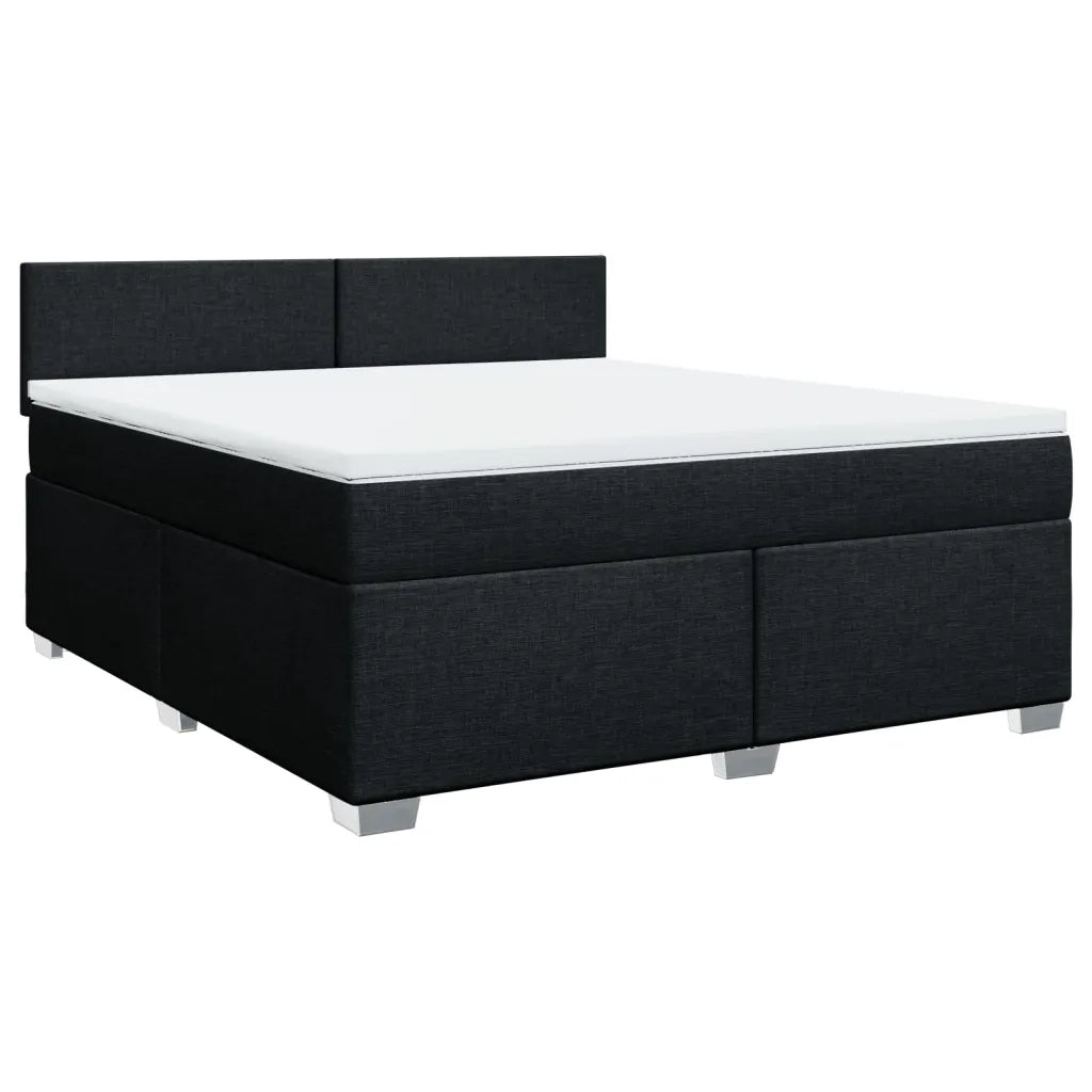 Giroletto a Molle con Materasso Nero 180x200 cm in Tessuto