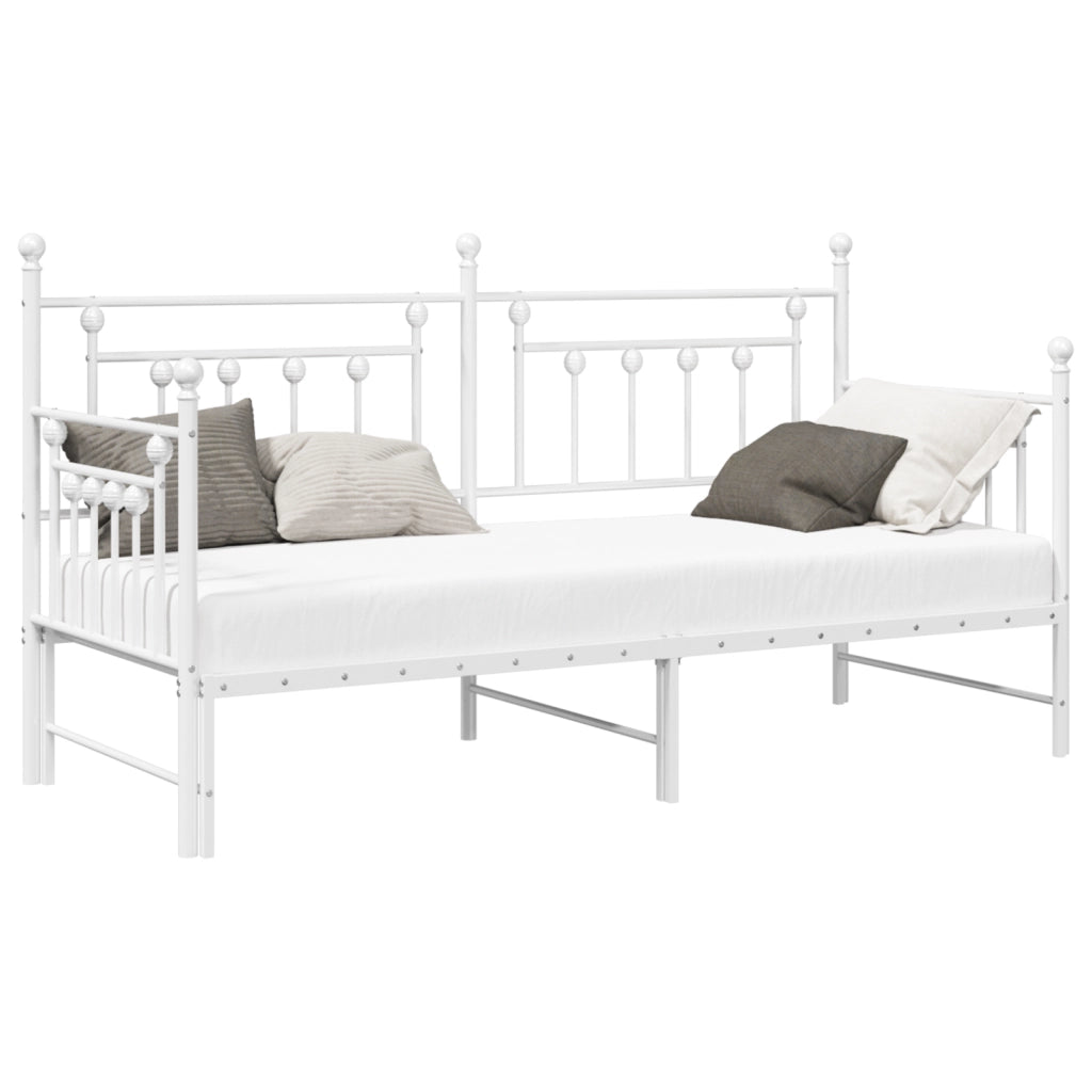 Daybed  con Letto Estraibile Bianco 75x190 cm in Acciaio