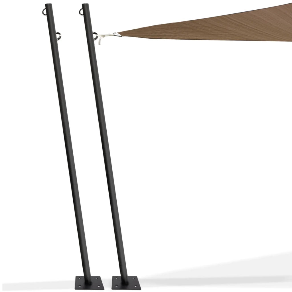 IDMarket - Set di 2 pali per vele ombreggianti H.220 CM con pali e basi in acciaio