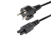 Cavo di Alimentazione Shuko Tripolare IEC C5 Lunghezza 2 Metri per Alimentatori PC Laptop