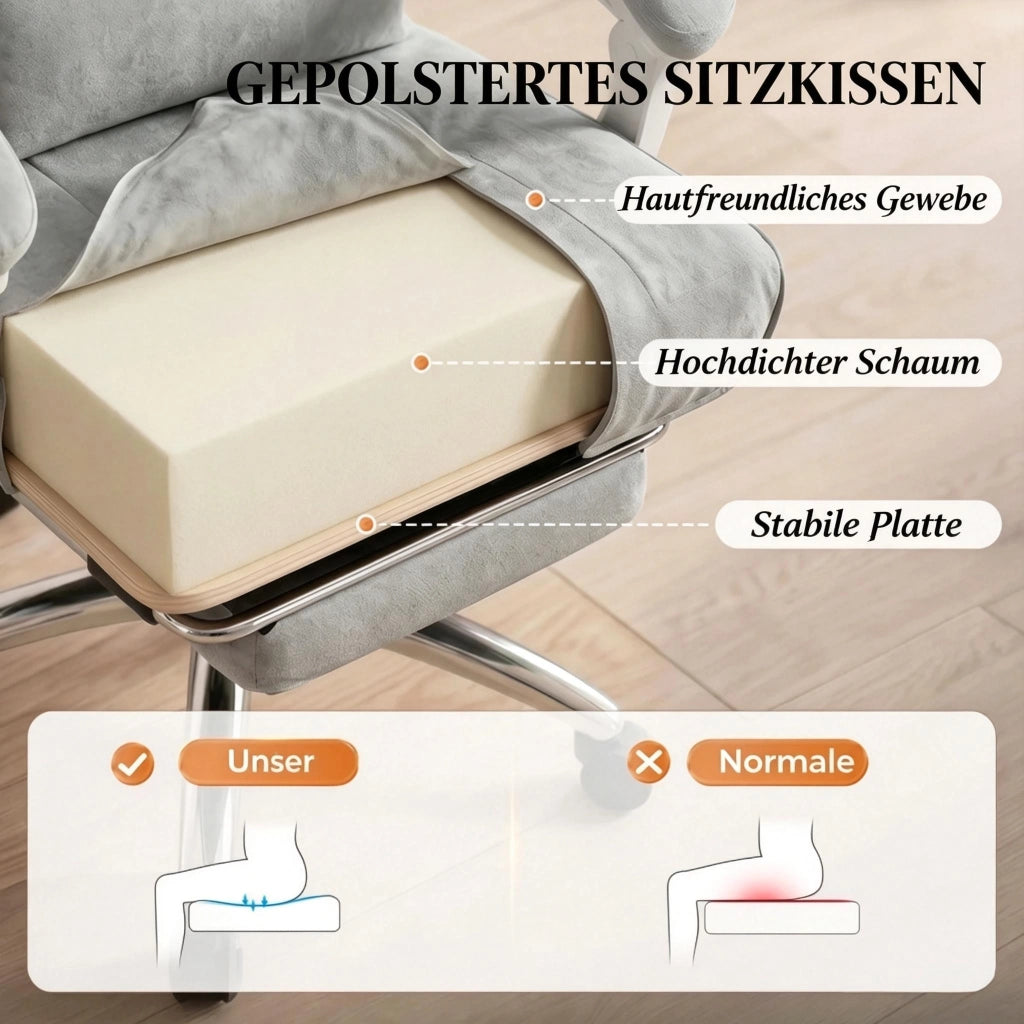 SEDIA Ufficio ergonomica reclinabile 64x70x108-116 cm velluto grigio