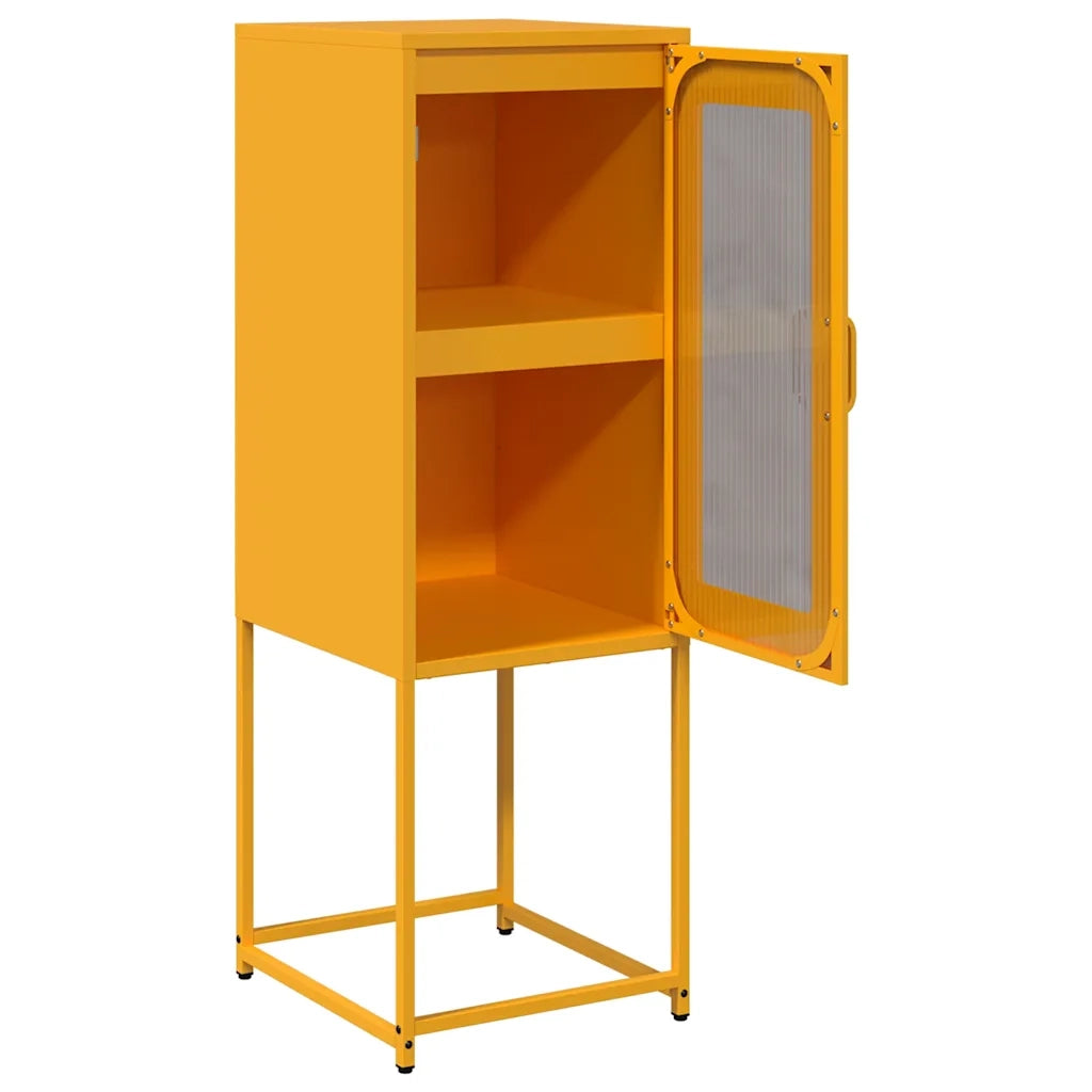 Credenza-Buffet-Armadio da cucina Giallo Senape 36x39x107 cm Acciaio Laminato a Freddo