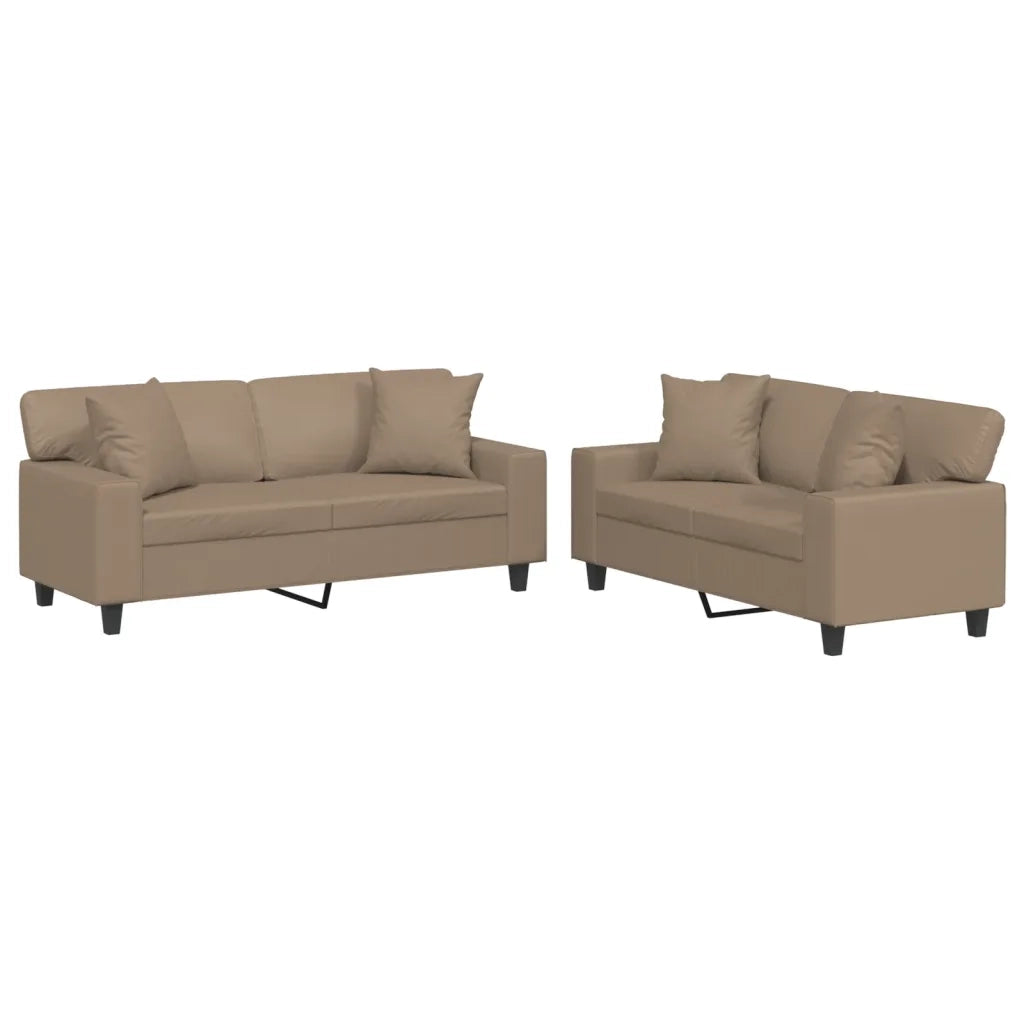 Set di Divani 2 pz con Cuscini Cappuccino in Similpellecod mxl 128163
