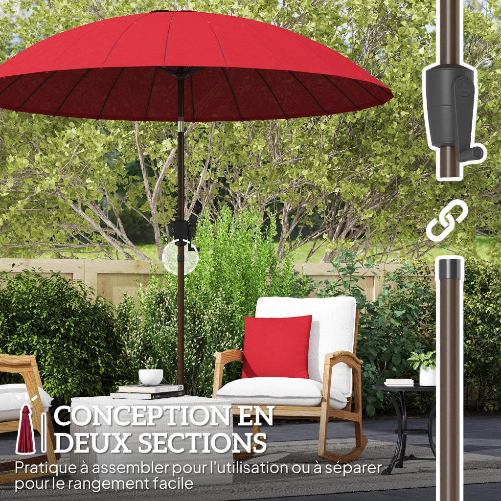 Ombrellone da giardino rotondo inclinabile 2,60 m ¨C Minimal ¨C rosso