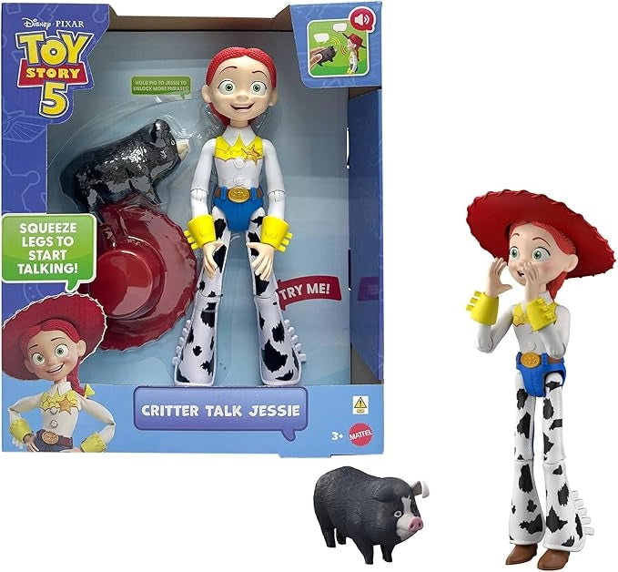 Disney Pixar Toy Story 5 - Jessie Parlante, action figure da 30cm con articolazioni mobili che riproduce oltre 35 suoni