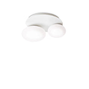 Plafoniera Contemporanea Ninfea Metallo Bianco 2 Luci Gx53 9W 3000K Luce Calda